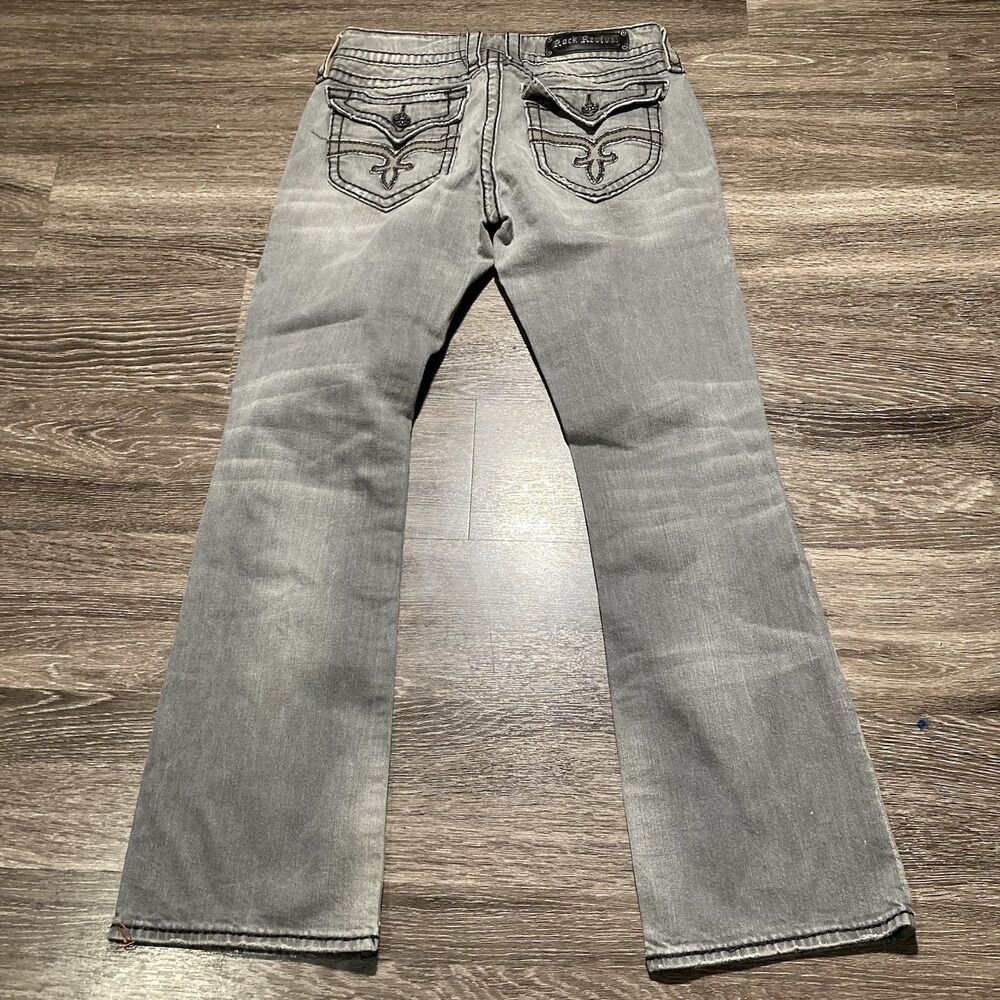 Rock Revival Jeans Eva Boot Gray Womens 31x30 Bootcut - Picture 2 of 10